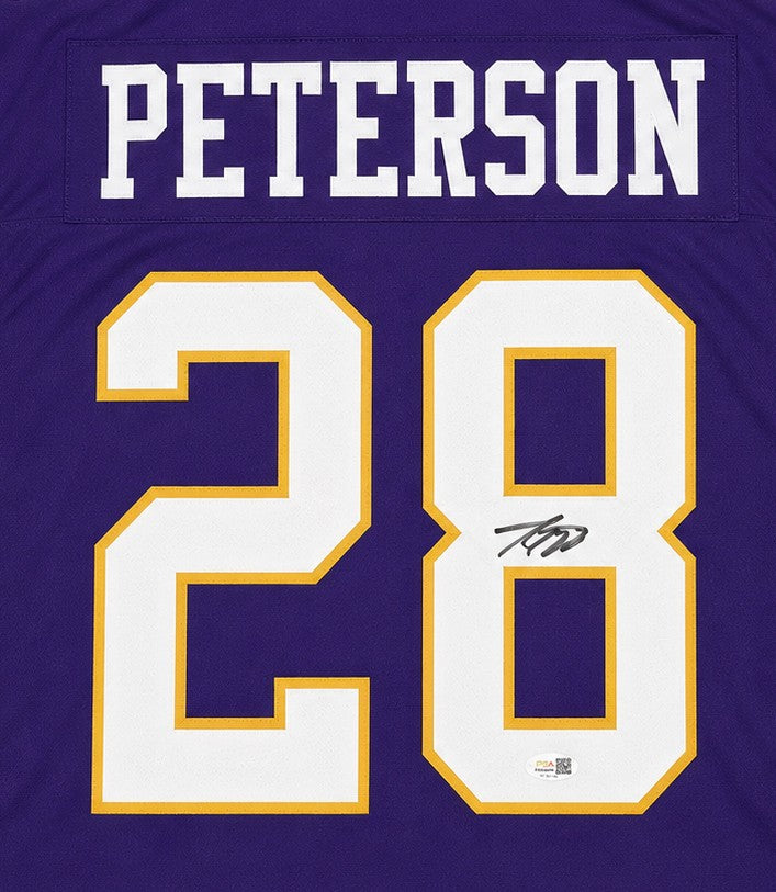 Minnesota Vikings Adrian Peterson Signed Purple Jersey JSA Witness