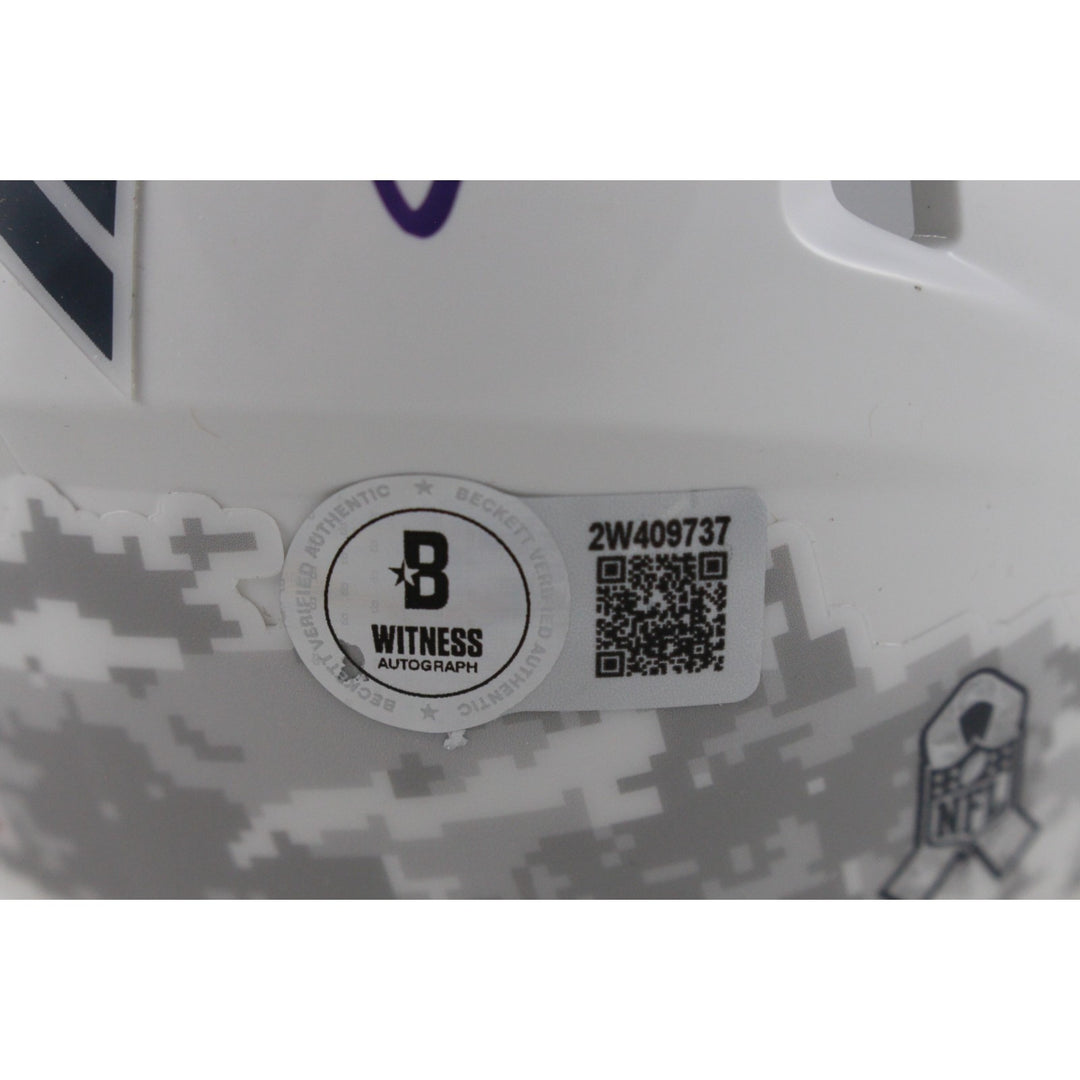 Ed Reed Autographed Baltimore Ravens 24 STS Mini  Helmet Beckett Witness 49254