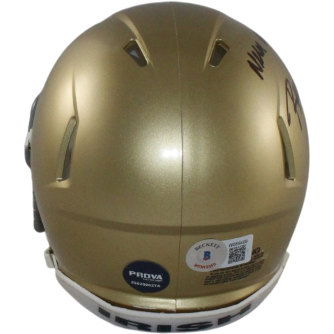 Sean Astin Rudy Ruettiger Signed Notre Dame Mini Helmet Never Quit BAS W 57969
