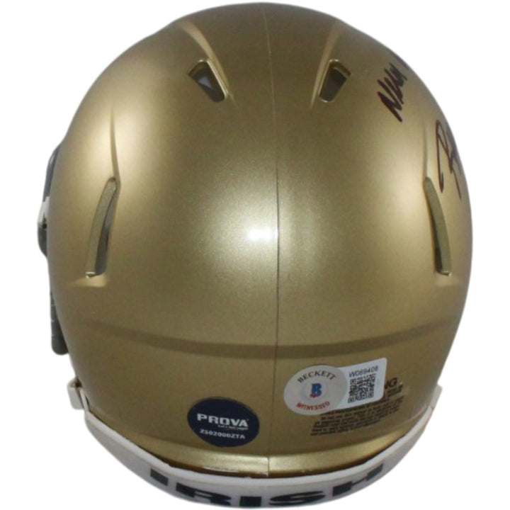 Sean Astin Rudy Ruettiger Signed Notre Dame Mini Helmet Never Quit BAS W 57969