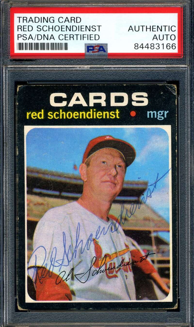 Red Schoendienst PSA DNA Vintage Signed 1971 Topps Autograph