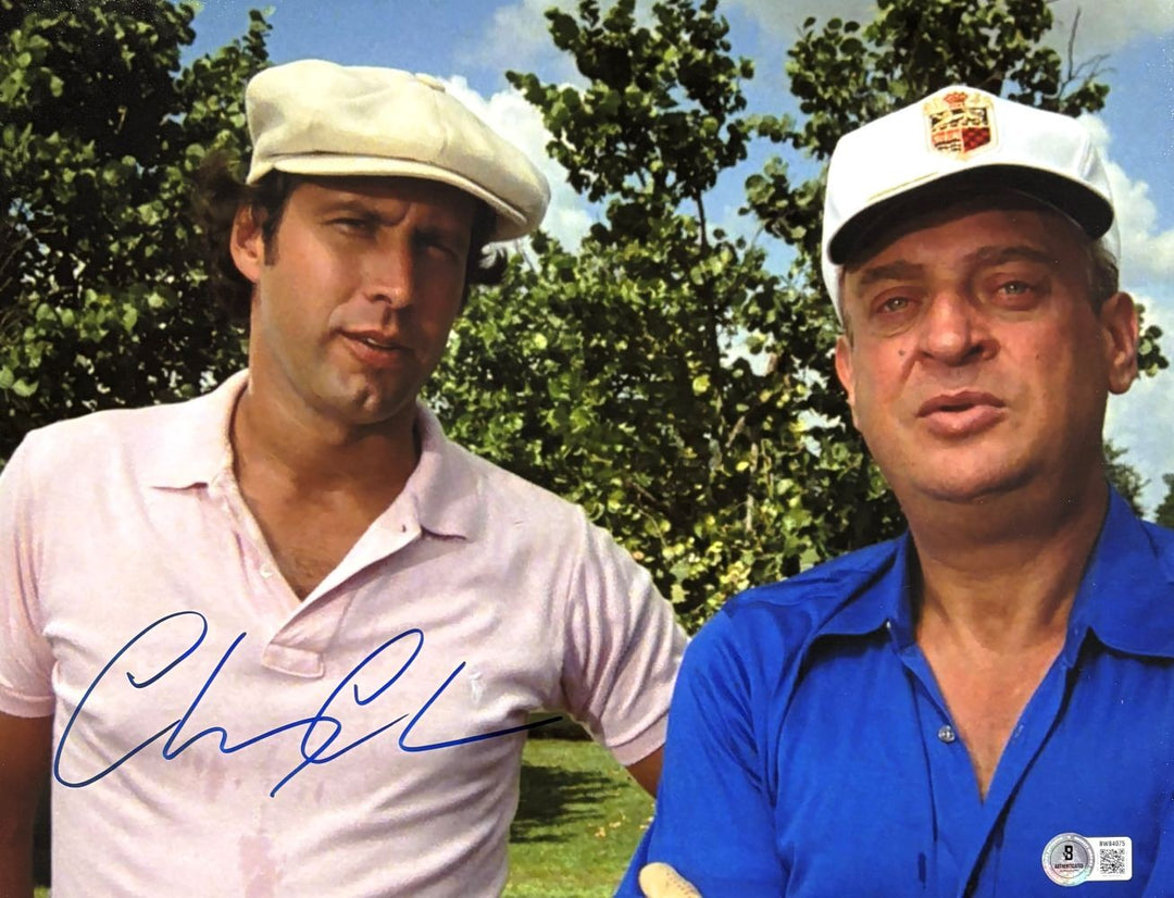 Chevy Chase Signed 11x14 Caddyshack Photo w/ Rodney Dangerfield BAS