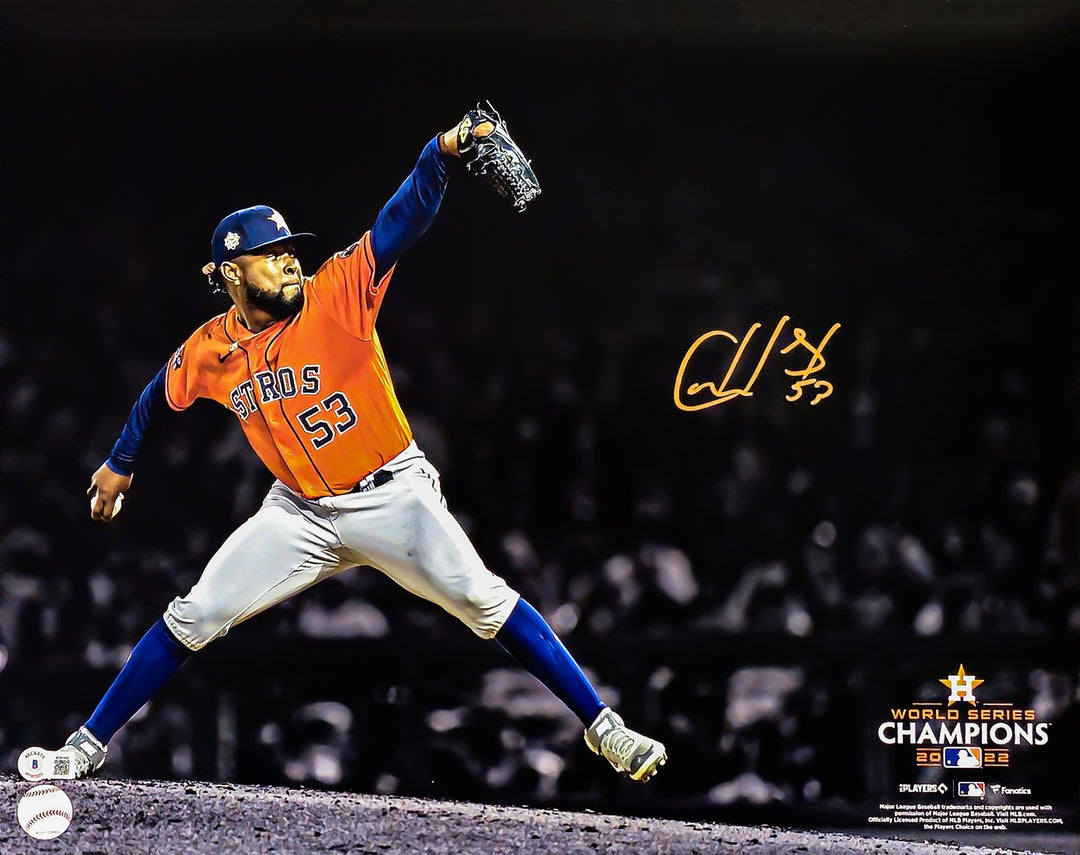 Cristian Javier Autographed Signed 16x20 Photo Houston Astros Beckett Witness