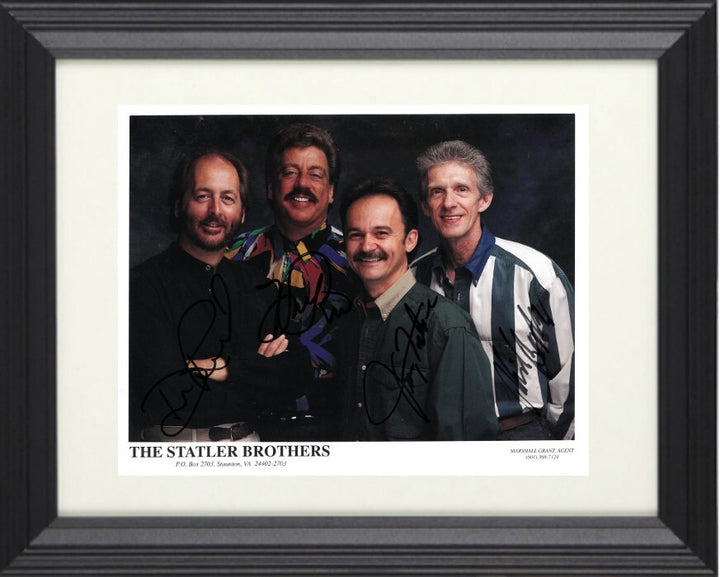 Statler Brothers Country Grammy Group Signed 8x10 Photo Framed (4 sigs) COA