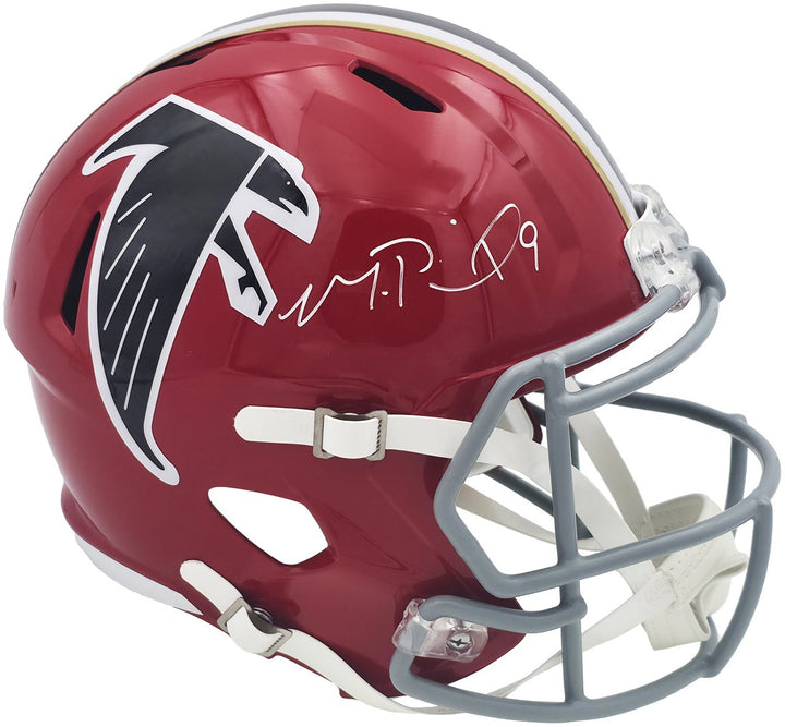 Michael Penix Jr. Auto Falcons 1966-69 Throwback Red FS Replica Helmet Beckett
