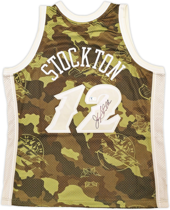 Jazz John Stockton Auto Green Auth Mitchell Ness 98 Swingman Ghost Jersey XL BAS