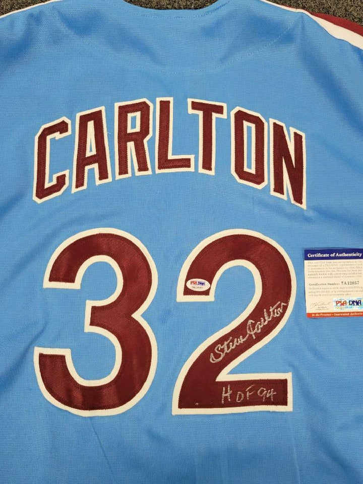Steve Carlton signed HOF 94 Phillies Jersey Autograph ~ PSA In-The-Presence COA