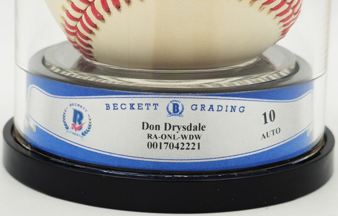 Don Drysdale Signed NL Baseball Los Angeles Dodgers Auto GM 10 Beckett #17042221