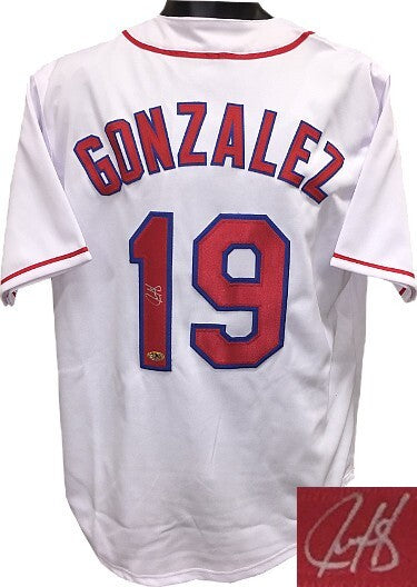 Juan Gonzalez signed Texas White TB Custom Stitched Baseball Jersey XL- MAB HOLO