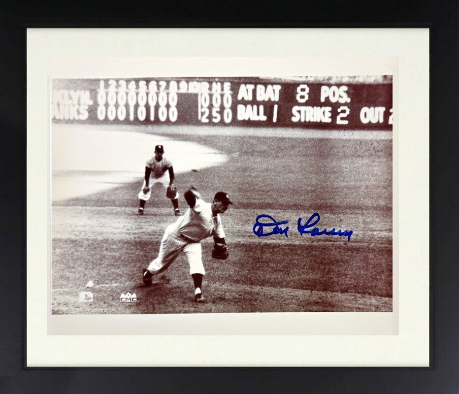 Don Larsen signed Yankees 1956 WS Perfect Game 8x10 Photo imperfect Framed - COA