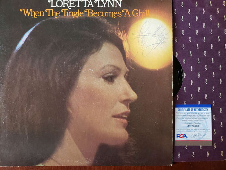 Loretta Lynn PSA DNA Signed When Tingle Becomes A Chill Album w/ Vinyl Autograph