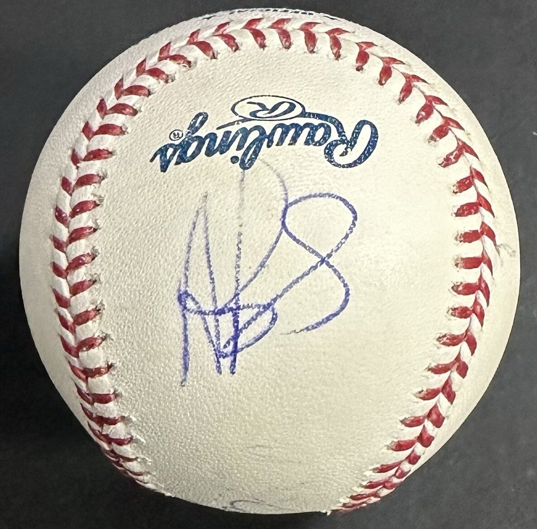 Albert Pujols Signed Official MLB Baseball LA Angels Scioscia 4 Auto PSA LOA