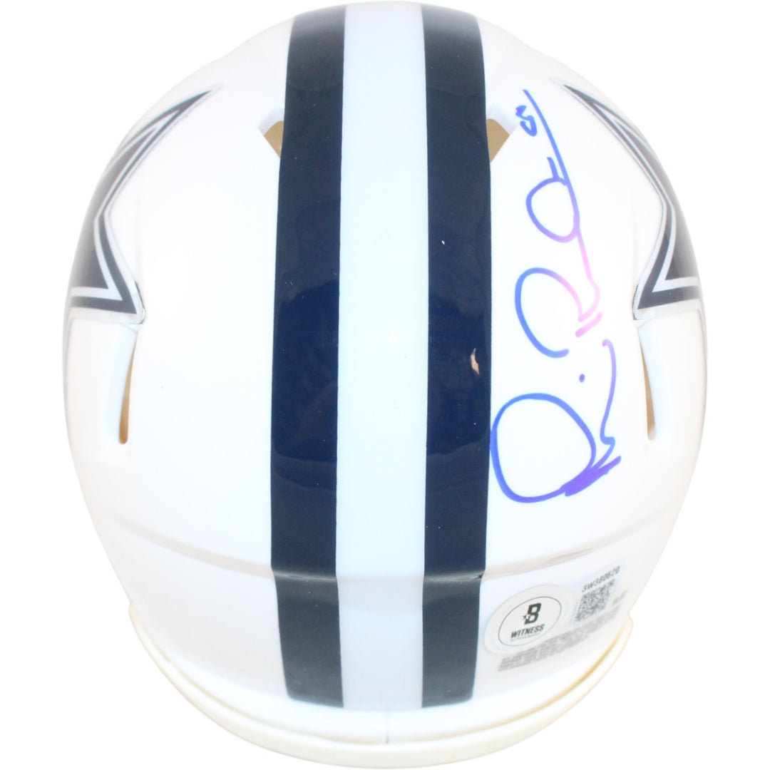 Michael Irvin Autographed Dallas Cowboys Alt Mini Helmet Beckett Witness 51767