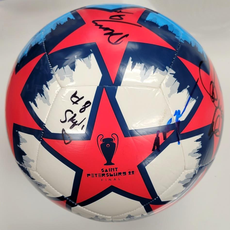Ted Lasso Cast signed Soccer Ball Sudeikis Waddington 5 autographs ~ Beckett BAS