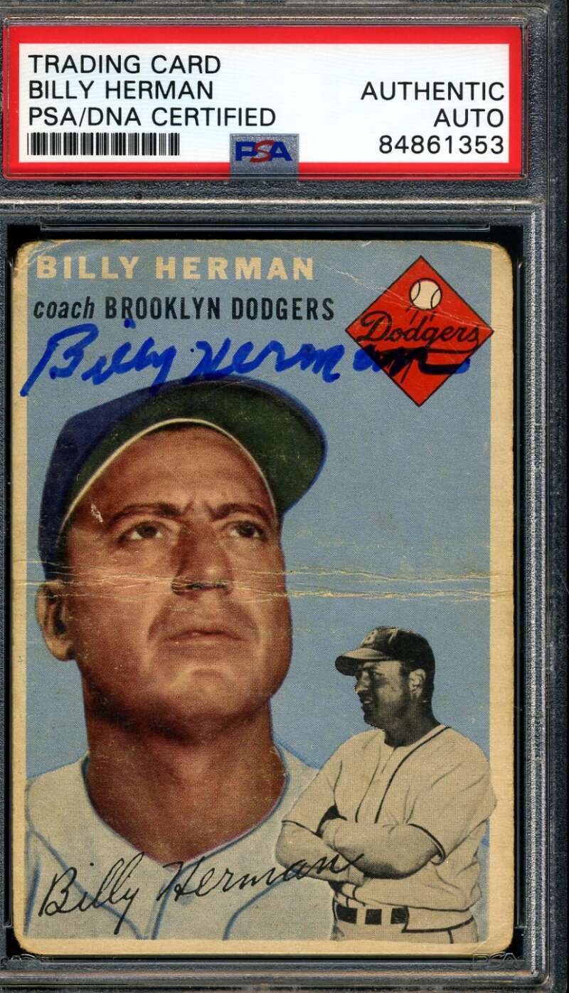 Billy Herman PSA DNA Signed 1954 Topps Autograph