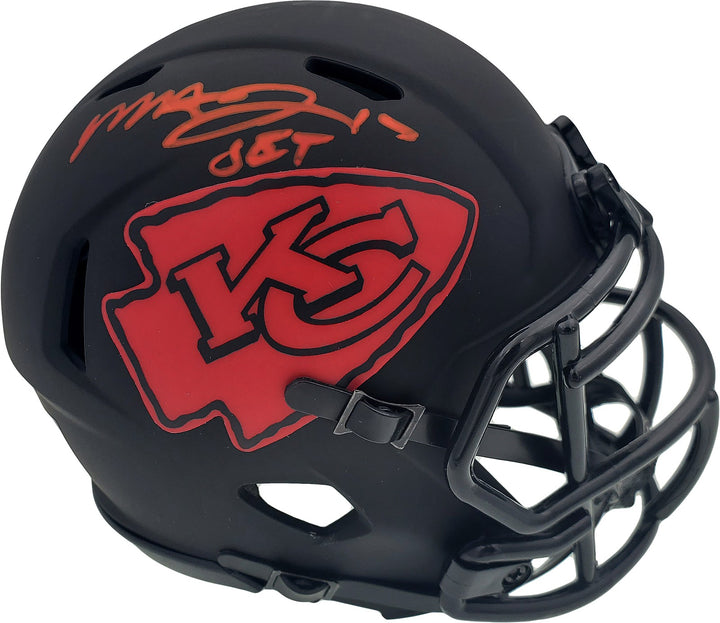 Mecole Hardman Signed Kansas City Chiefs Eclipse Black Speed Mini Helmet Beckett