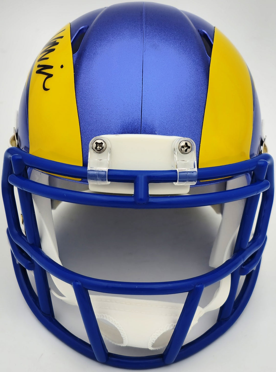 Kyren Williams Signed Los Angeles Rams Blue Speed Mini Helmet Beckett Witness