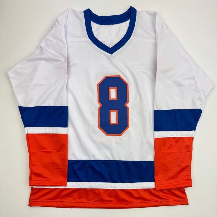 Autographed/Signed Noah Dobson New York White Hockey Jersey JSA COA