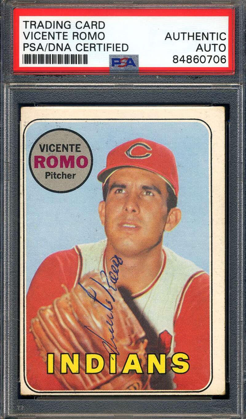 Vicente Romo PSA DNA Coa Signed 1969 Topps Autograph