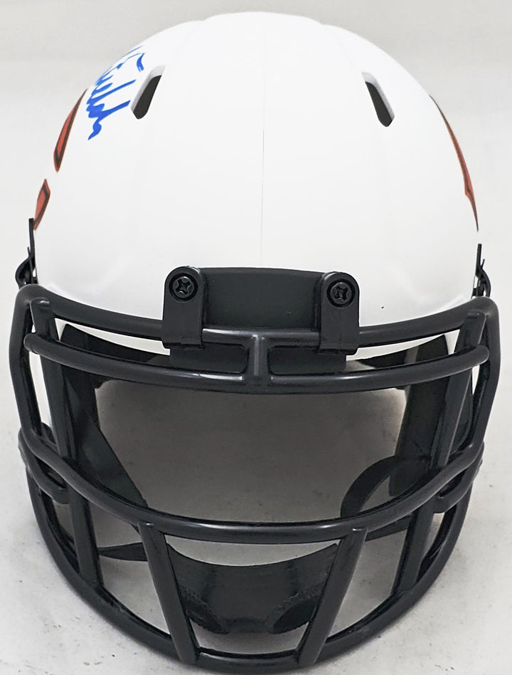 Justin Fields Signed Chicago Bears Lunar Eclipse White Speed Mini Helmet Beckett