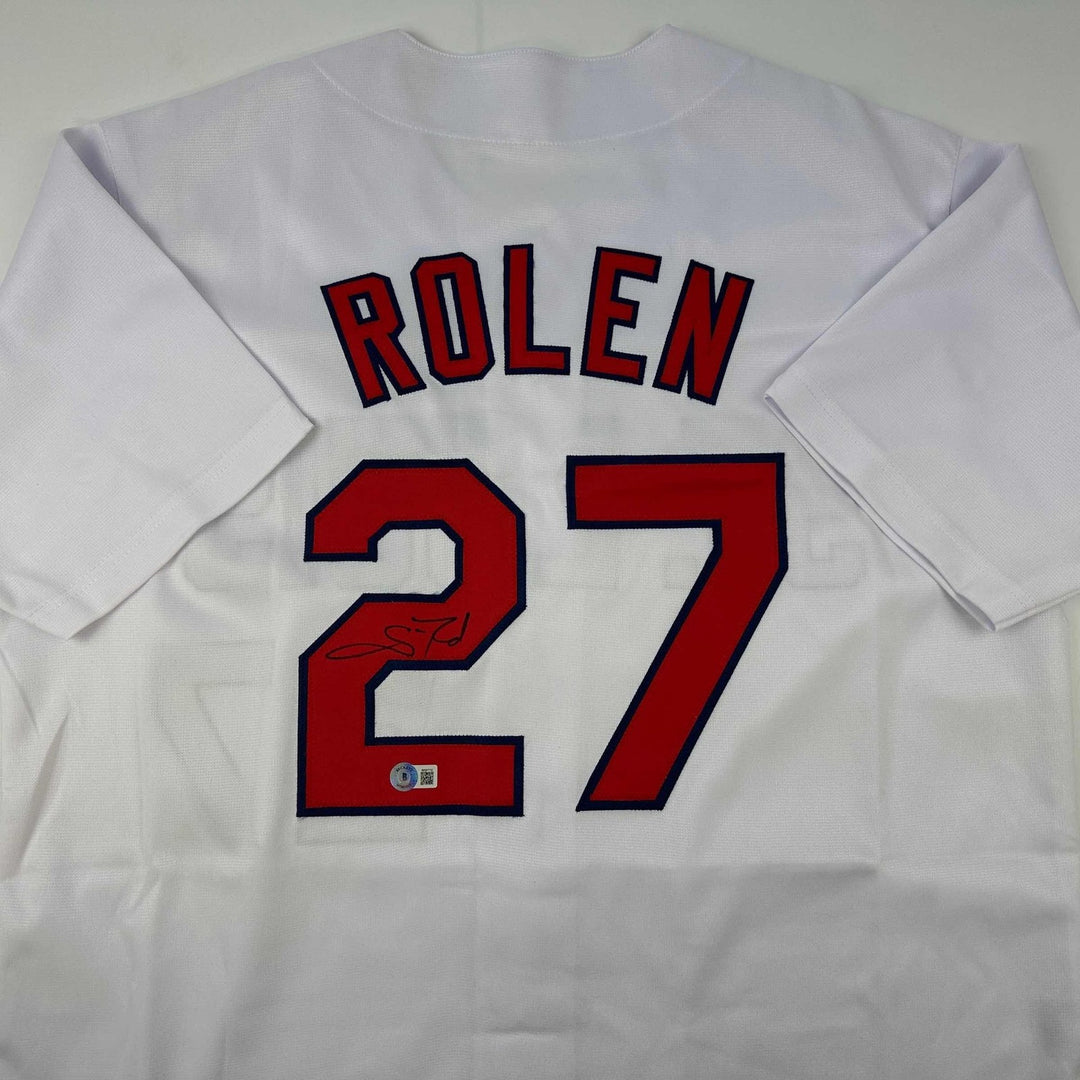 Autographed/Signed Scott Rolen St. Louis White Jersey Beckett BAS COA