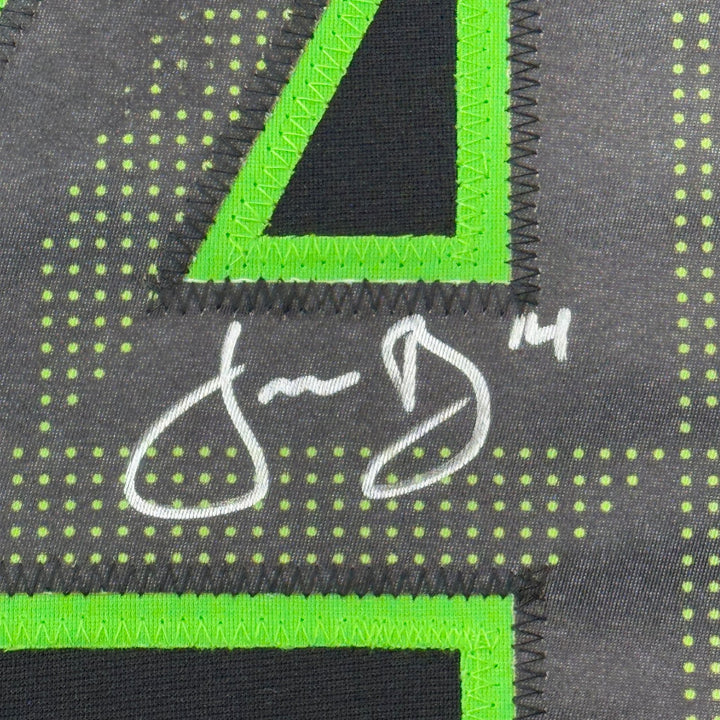 Framed Autographed/Signed Jamie Benn 35x39 Dallas Black Jersey JSA COA