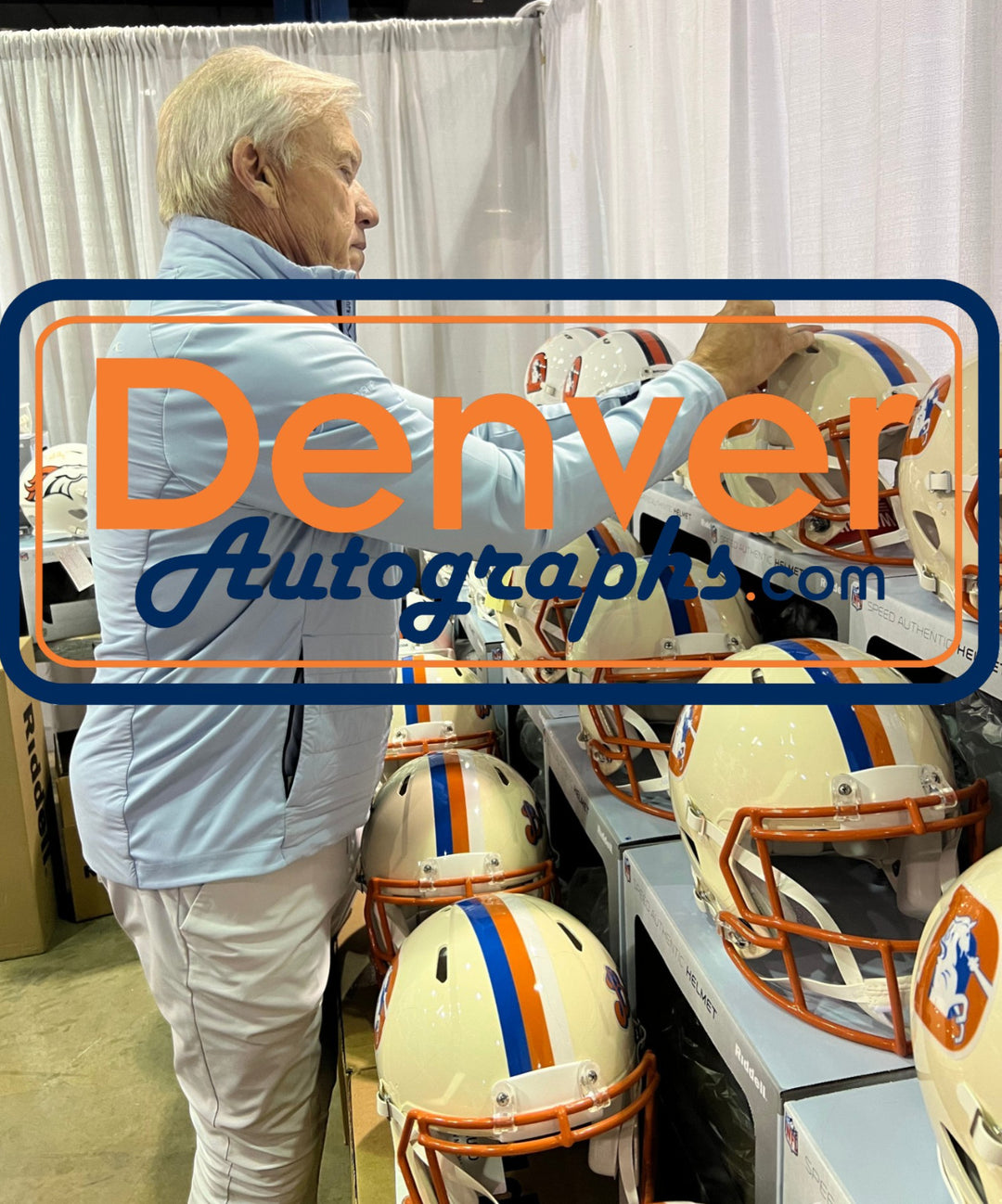 John Elway Autographed Denver Broncos Authentic Retro Helmet Beckett WIT 55376
