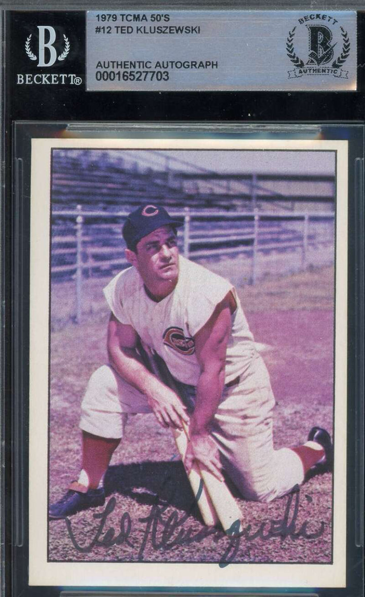 Ted Kluszewski Beckett BAS Signed 1979 TCMA 50s Autograph