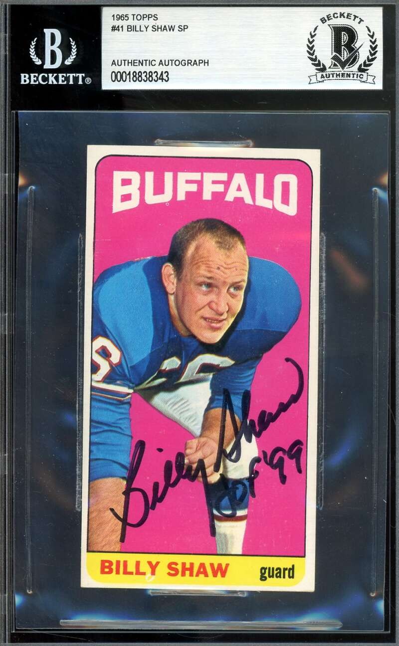 Billy Shaw Beckett BAS Signed 1965 Topps SP Autograph