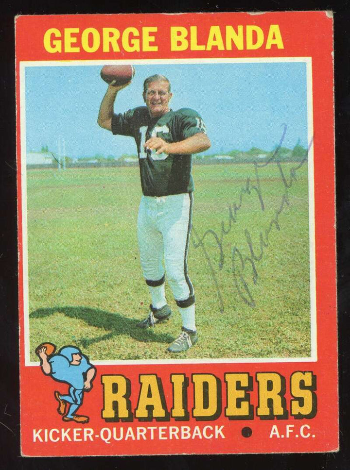 George Blanda Beckett BAS Signed 1971 Topps Autograph