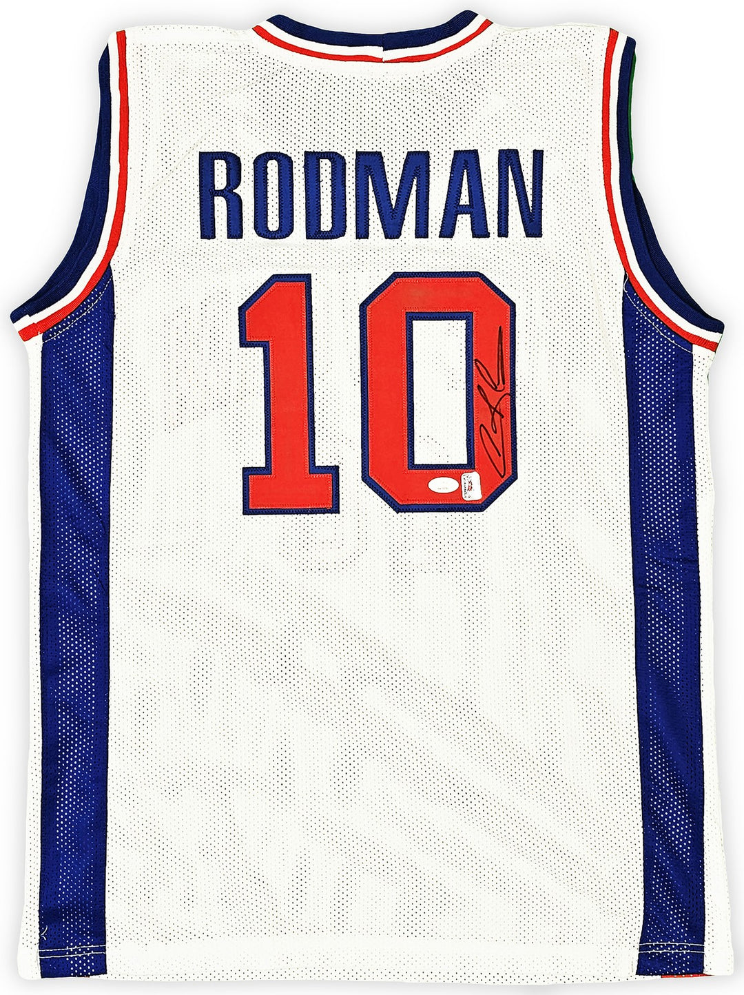 Detroit Pistons Dennis Rodman Autographed Signed White Jersey JSA