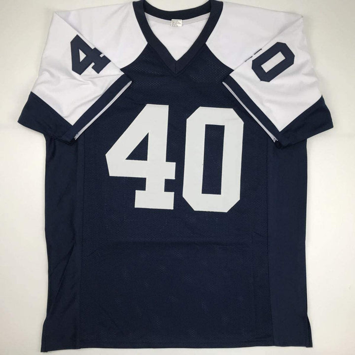 Autographed/Signed Bill Bates Dallas Thanksgiving Day Jersey PSA/DNA CO