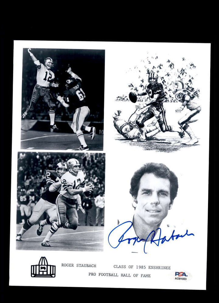 Roger Staubach PSA DNA Signed 8x10 Photograph Cowboys Autograph