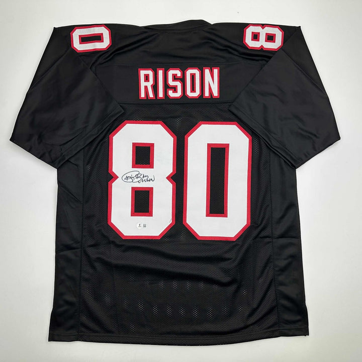 Autographed/Signed Andre Rison Atlanta Black Jersey Beckett BAS COA