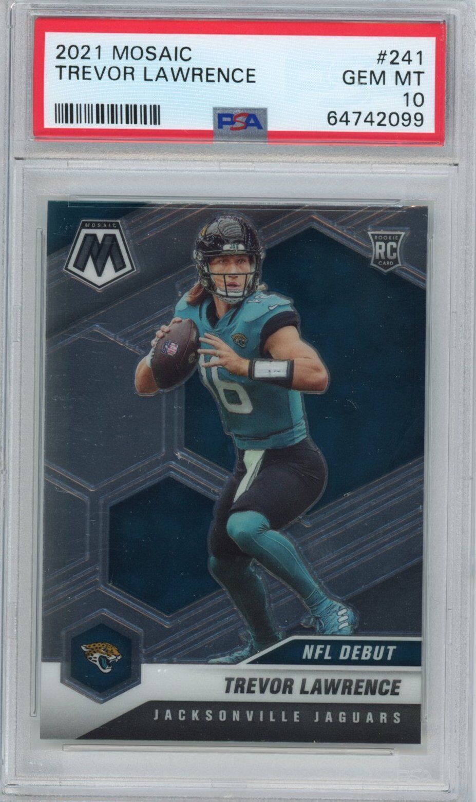 Graded 2021 Panini Mosaic Trevor Lawrence #241 Rookie RC Football Card PSA 10