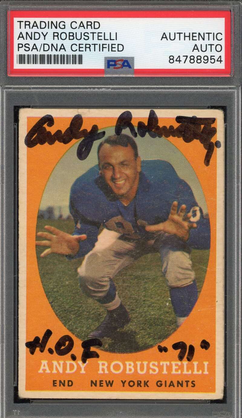 Andy Robustelli PSA DNA Signed 1958 Topps Autograph