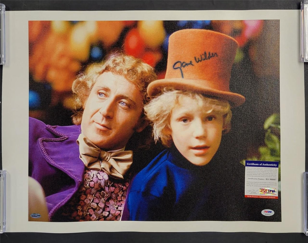Gene Wilder signed Willy Wonka 16x20 Canvas Photo Autograph (A) ~ PSA/DNA COA