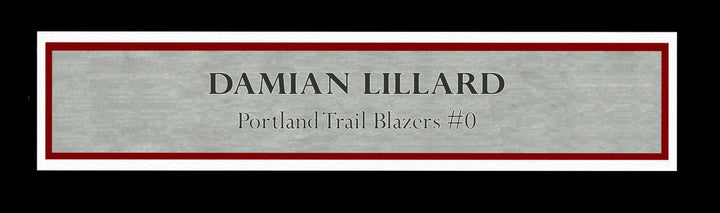 Portland Trail Blazers Damian Lillard Signed Framed Red Jersey Beckett BAS