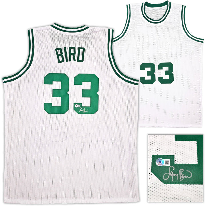 Boston Celtics Larry Bird Autographed Signed White Jersey Beckett Wit