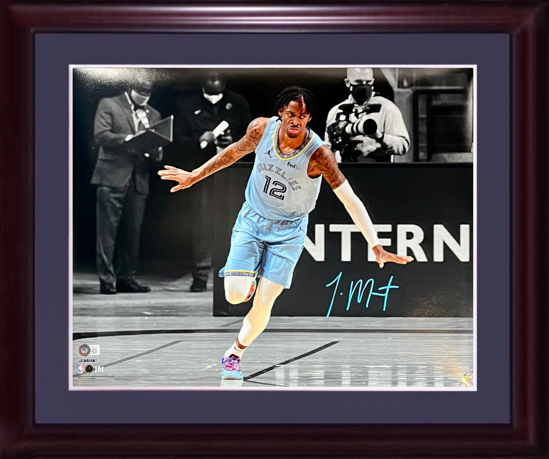 Ja Morant Memphis Grizzlies Signed 16x20 Framed Spotlight Photo Mint Auto BAS
