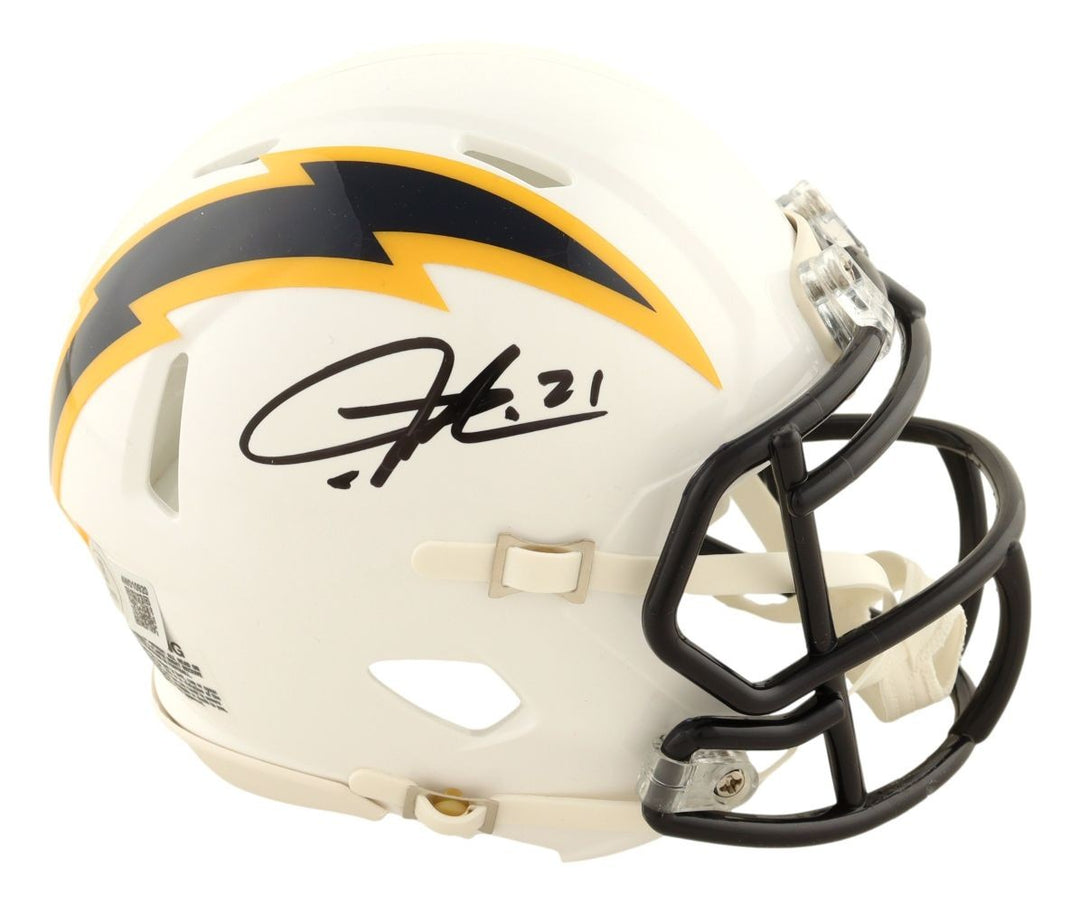 LaDainian Tomlinson Signed San Diego Chargers White Mini Speed Helmet BAS