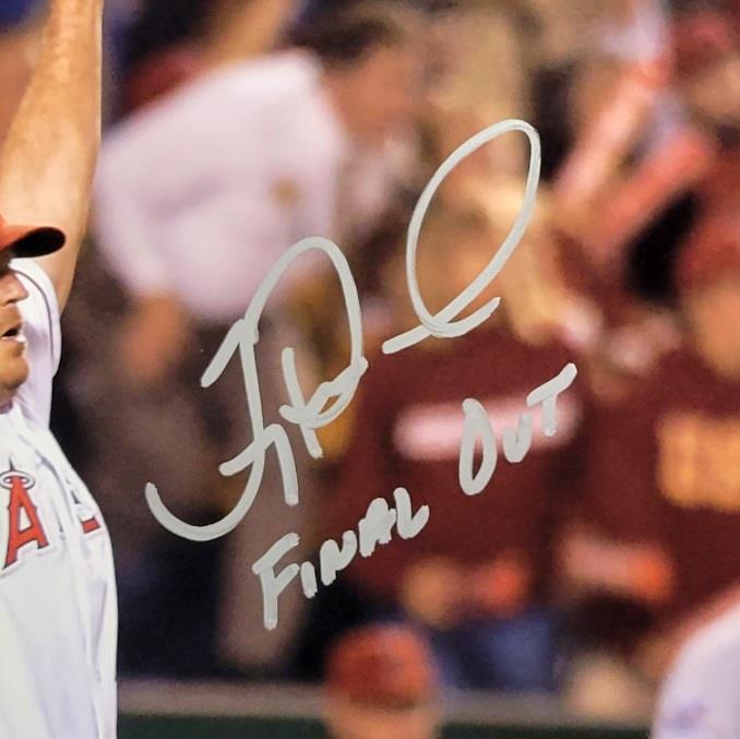 Troy Percival signed "Final Out" 02 WS 16x20 Photo autograph BAS Beckett Wit