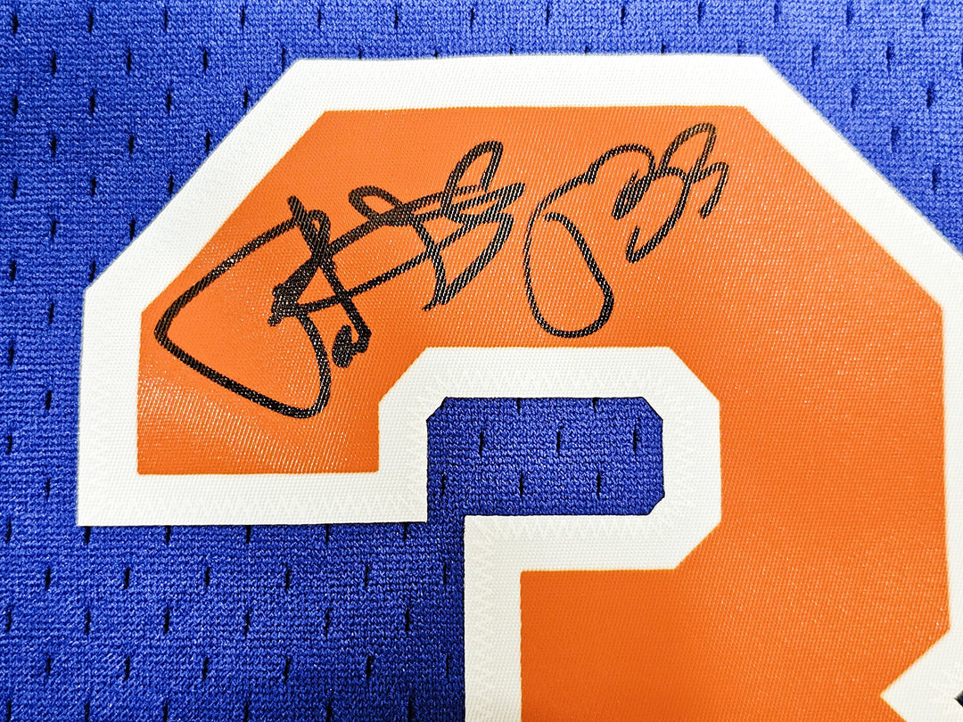 Knicks Patrick Ewing Auto Blue AUTH Mitchell Ness 91-92 Swingman Jersey XL BAS