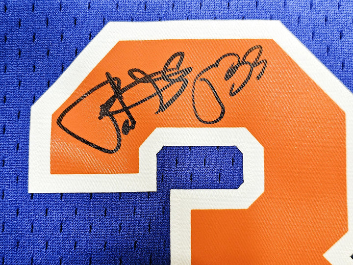 Knicks Patrick Ewing Auto Blue AUTH Mitchell Ness 91-92 Swingman Jersey XL BAS