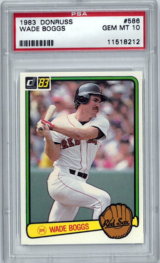 Wade Boggs 1983 Donruss Rookie Card (RC) #586 Red Sox - PSA Graded 10 Gem Mint