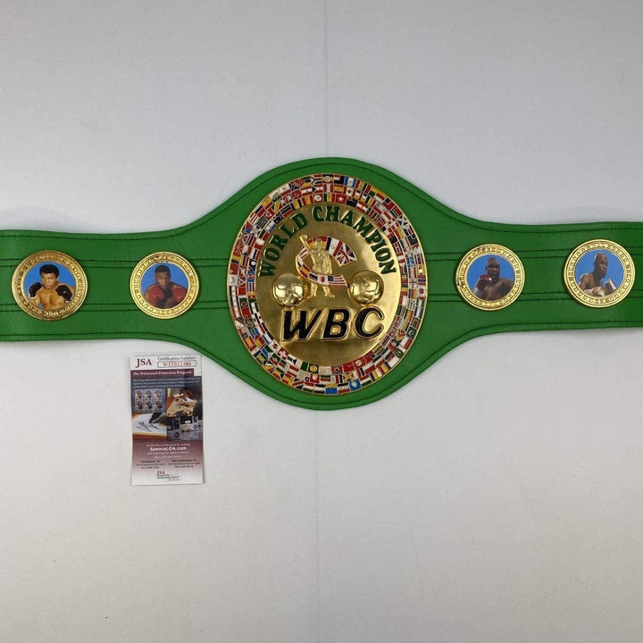 Autographed/Signed Mike Tyson WBC Green Boxing Championship Belt JSA COA