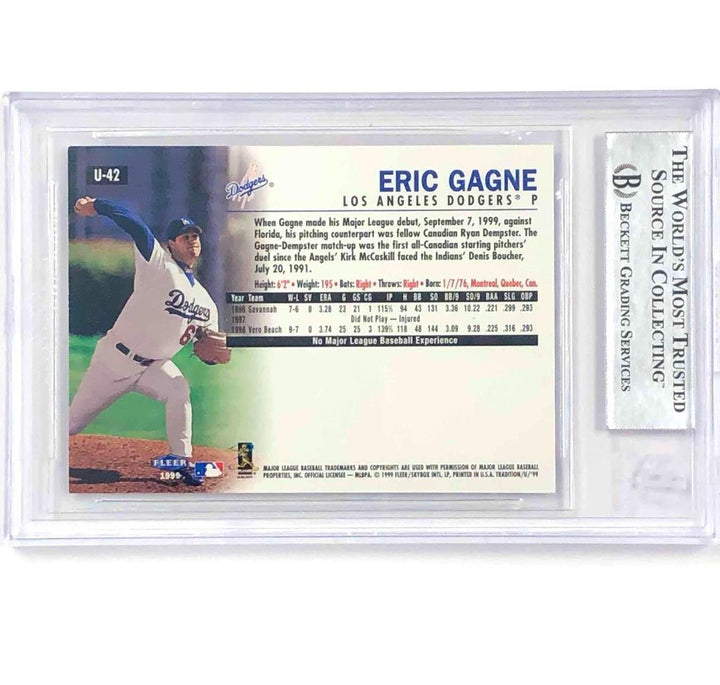Eric Gagne full autograph signed 1999 Fleer Tradition RC rookie BAS BGS Beckett
