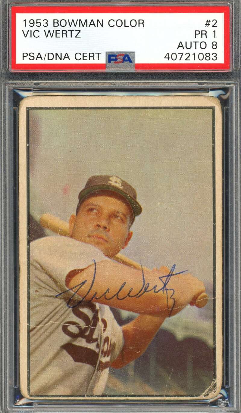 Vic Wertz PSA DNA Signed 1953 Bowman Color Autograph