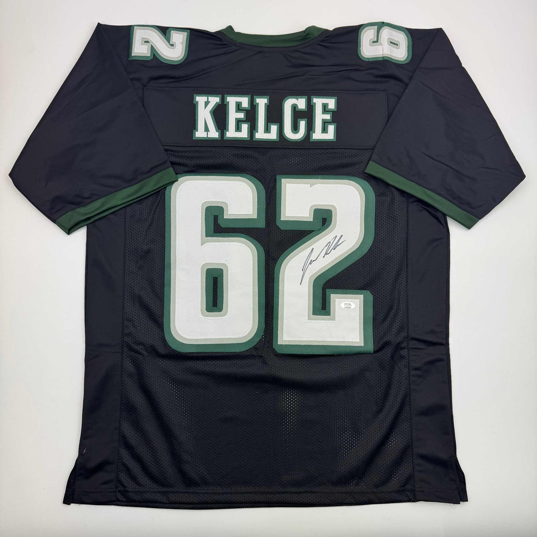 Autographed/Signed JASON KELCE Philadelphia Black Jersey PSA COA Auto