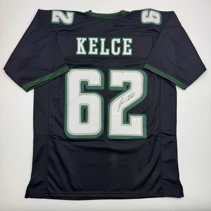Autographed/Signed JASON KELCE Philadelphia Black Jersey PSA COA Auto
